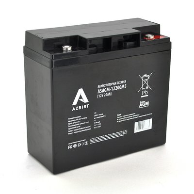 Аккумулятор ASBIST Super AGM ASAGM-12200M5, Black Case, 12V 20.0Ah (181 х 77 х 167 ) Q4 3663 фото